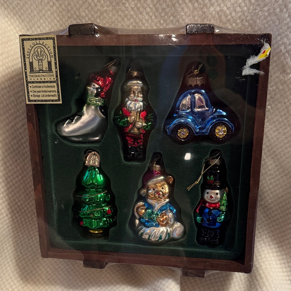 Thomas Pacconi Handcrafted Glass Ornaments Set-vintage NWT
